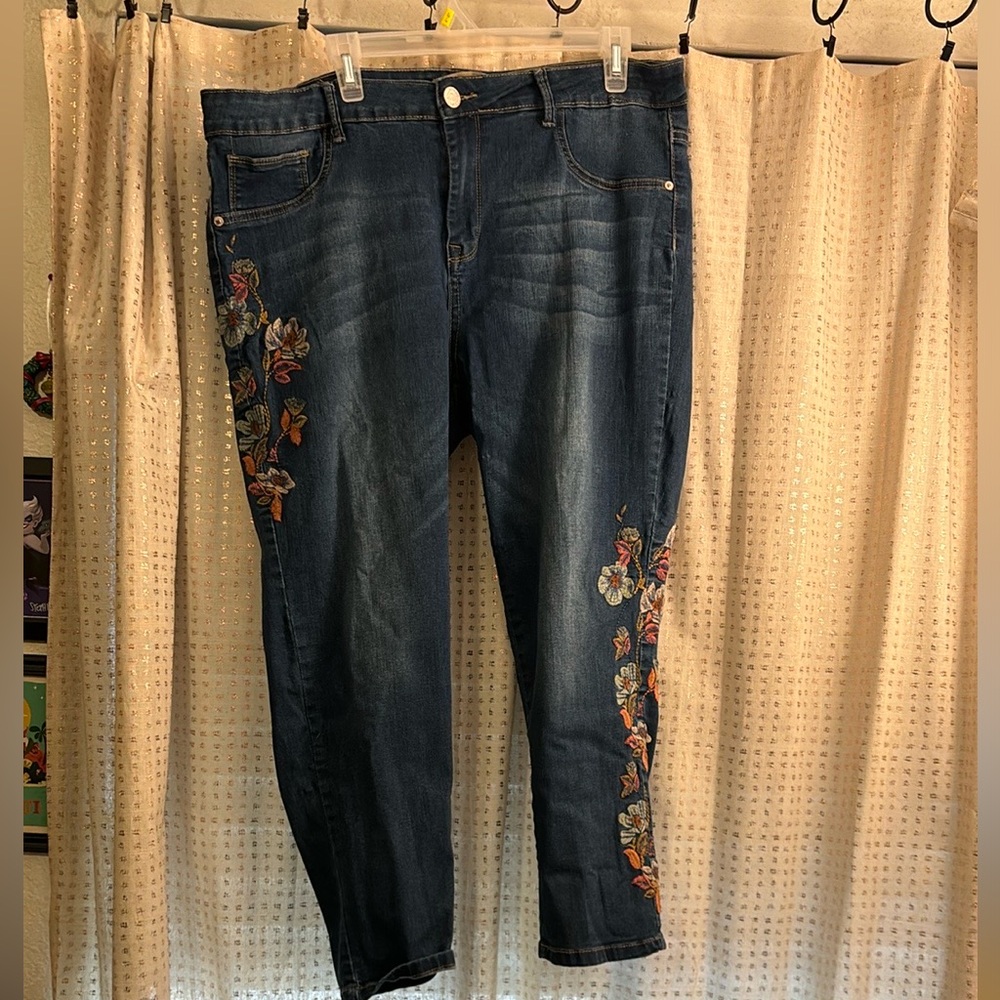 Embroidered Blue Jeans